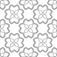 Vector pattern with symmetrical elements . Repeating geometric tiles from striped elements.large black pattern .