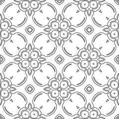 Vector pattern with symmetrical elements . Repeating geometric tiles from striped elements.large black pattern .