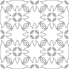 Fototapeta na wymiar Vector pattern with symmetrical elements . Repeating geometric tiles from striped elements.large black pattern .