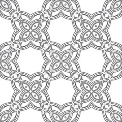 floral pattern background.Repeating geometric pattern from striped elements.   Black and white pattern.