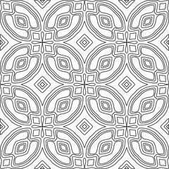 floral pattern background.Repeating geometric pattern from striped elements.   Black and white pattern.