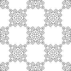 floral pattern background.Repeating geometric pattern from striped elements.   Black and white pattern.