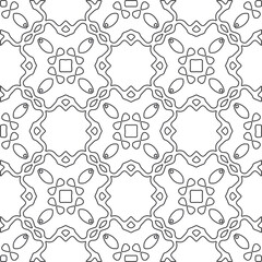 floral pattern background.Repeating geometric pattern from striped elements.   Black and white pattern.