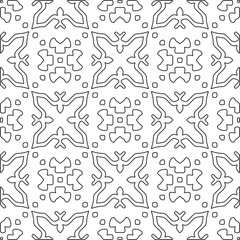 floral pattern background.Repeating geometric pattern from striped elements.   Black and white pattern.