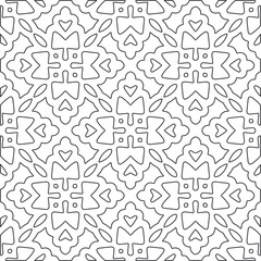 floral pattern background.Repeating geometric pattern from striped elements.   Black and white pattern.