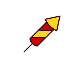Fireworks flat icon. Single high quality outline symbol for web design or mobile app.  Holidays thin line signs for design logo, visit card, etc. Outline pictogram EPS10