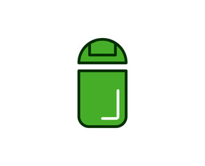 Trash bin flat icon. Single high quality outline symbol for web design or mobile app.  House thin line signs for design logo, visit card, etc. Outline pictogram EPS10