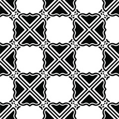 Vector seamless pattern. Modern stylish texture. Composition from regularly repeating geometrical element. Monochrome, simple. Vector illustrations. Black and white pattern.