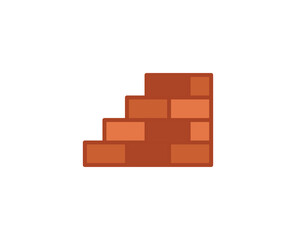 Brick wall flat icon. Single high quality outline symbol for web design or mobile app.  House thin line signs for design logo, visit card, etc. Outline pictogram EPS10