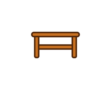 Table flat icon. Single high quality outline symbol for web design or mobile app.  House thin line signs for design logo, visit card, etc. Outline pictogram EPS10