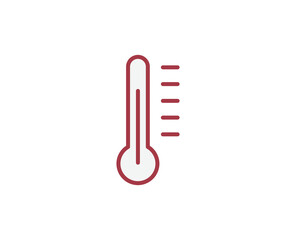 Thermometer flat icon. Thin line signs for design logo, visit card, etc. Single high-quality outline symbol for web design or mobile app. Medical outline pictogram.