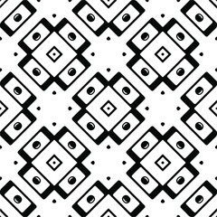 Vector seamless pattern. Modern stylish texture. Composition from regularly repeating geometrical element. Monochrome, simple. Vector illustrations. Black and white pattern.