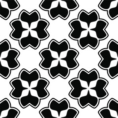 Vector seamless pattern. Modern stylish texture. Composition from regularly repeating geometrical element. Monochrome, simple. Vector illustrations. Black and white pattern.