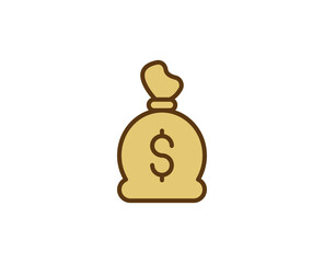 Money bag line icon. 