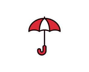 Umbrella line icon. Vector symbol in trendy flat style on white background. Travel sing for design.