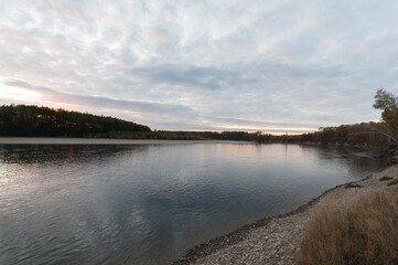 sunset over a calm river