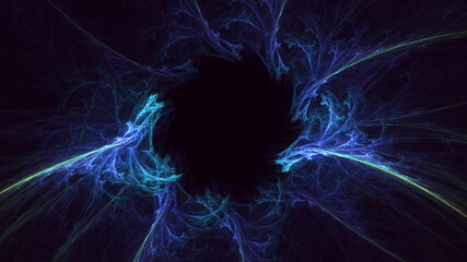 3D rendering abstract multicolor fractal light background