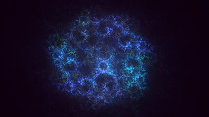 3D rendering abstract multicolor fractal light background