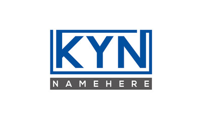 KYN Letters Logo With Rectangle Logo Vector