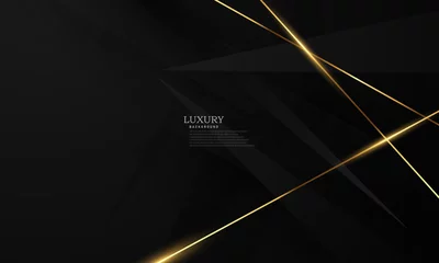 Foto op Plexiglas the splendor of luxury black gold poster on abstract background with dynamic © HNKz