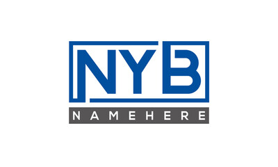 NYB Letters Logo With Rectangle Logo Vector