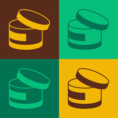 Pop art Cream or lotion cosmetic tube icon isolated on color background. Body care products for woman. Vector