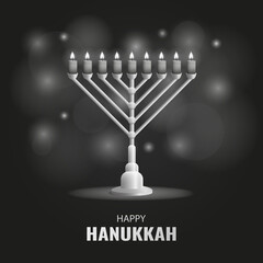 Vector illustration of Jewish holiday Hanukkah 
