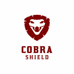 Cobra Snake Head Ancient Shield Emblem Badge Label Logo Design Vector