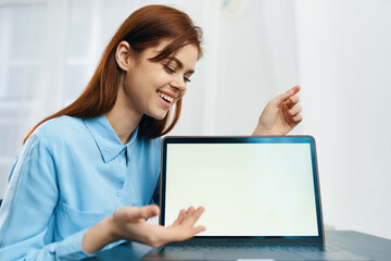 woman student sitting in laptop emotions work learning