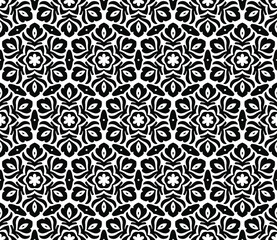 Decorative vector seamless pattern with ornamental shapes, arabesque background design.