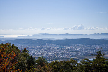 日本の岡山県の笠井山の美しい風景