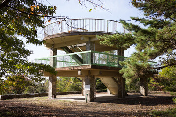 日本の岡山県の笠井山の美しい風景