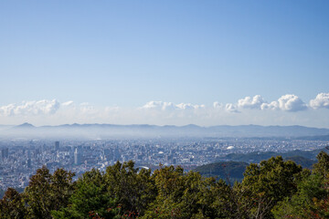 日本の岡山県の笠井山の美しい風景