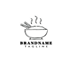 asian foods logo cartoon icon template black isolated vector illustration