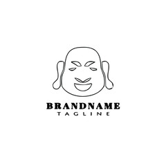 buddha logo cartoon design symbol icon black unique vector illustration