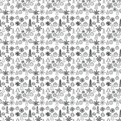 Doodle christmas background. seamless christmas pattern