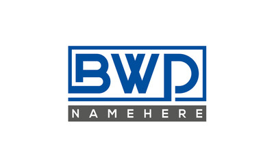 BWD Letters Logo With Rectangle Logo Vector