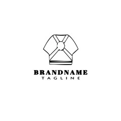 Fototapeta premium chinese traditional clothes logo cartoon icon design template black vector illustration