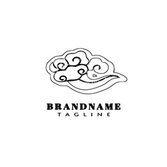 chinese clouds logo cartoon icon symbol template black isolated vector illustration