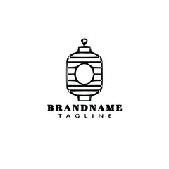 chinese lantern logo icon design template black isolated vector illustration
