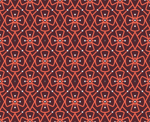 Japanese Flower Net Vector Seamless Pattern