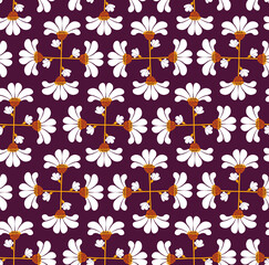 Damask Style Minimal Abstract Elegant Florals Pattern Trendy Fashion Colors Perfect For Allover Fabric Print Wrapping or Wall Paper 