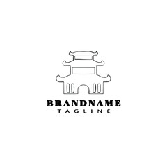 Fototapeta premium concept chinese temple logo cartoon design icon template black isolated vector illustration