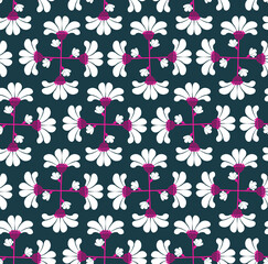 Damask Style Minimal Abstract Elegant Florals Pattern Trendy Fashion Colors Perfect For Allover Fabric Print Wrapping or Wall Paper 