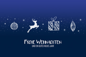 Schöne Karte oder Banner mit Frohe Weihnachten und ein gutes neues Jahr