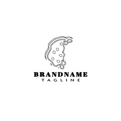 chip cookies logo cartoon design icon template black isolated vector cute