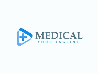 Blue Medical Logo Template Vector Design