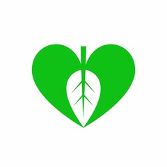 Fresh Green Heart Shape Leaf Vector Illustration For Logo Or Anything