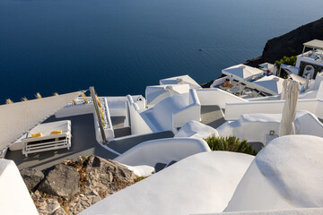 Fototapeta premium Whitewashed houses in Imerovigli on Santorini island, Cyclades, Greece