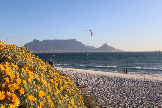 Table Mountain and beach in Cape Town
